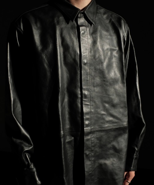 SUNNY SPORTS(サニースポーツ)の「SUNNY SPORTS サニースポーツ / LEATHER SHIRT レザーシャツ(シャツ/ブラウス・メンズ・ブラック/ブラック系1・MEDIUM/LARGE)」の5枚目の写真