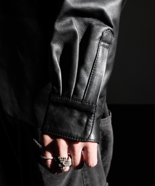 SUNNY SPORTS(サニースポーツ)の「SUNNY SPORTS サニースポーツ / LEATHER SHIRT レザーシャツ(シャツ/ブラウス・メンズ・ブラック/ブラック系1・MEDIUM/LARGE)」の6枚目の写真