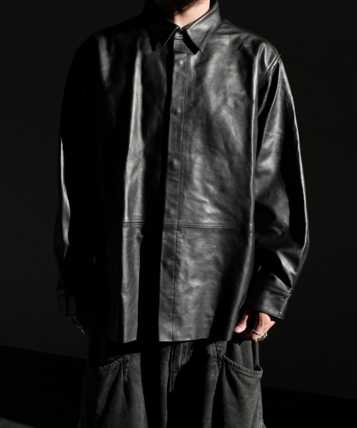 SUNNY SPORTS(サニースポーツ)の「SUNNY SPORTS サニースポーツ / LEATHER SHIRT レザーシャツ(シャツ/ブラウス・メンズ・ブラック/ブラック系1・MEDIUM/LARGE)」の8枚目の写真