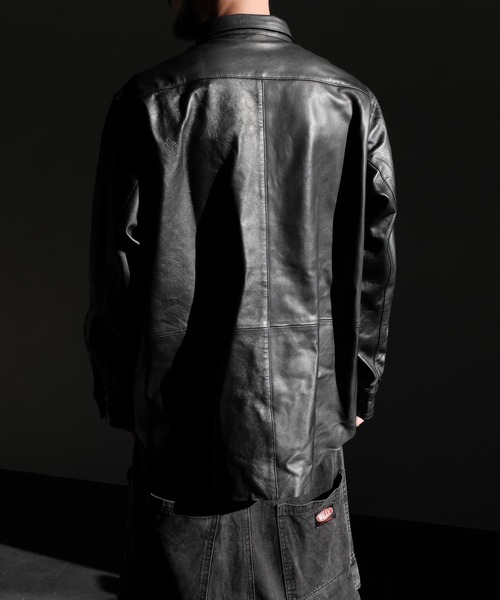 SUNNY SPORTS(サニースポーツ)の「SUNNY SPORTS サニースポーツ / LEATHER SHIRT レザーシャツ(シャツ/ブラウス・メンズ・ブラック/ブラック系1・MEDIUM/LARGE)」の9枚目の写真