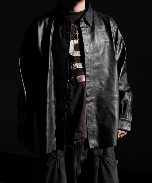 SUNNY SPORTS(サニースポーツ)の「SUNNY SPORTS サニースポーツ / LEATHER SHIRT レザーシャツ(シャツ/ブラウス・メンズ・ブラック/ブラック系1・MEDIUM/LARGE)」の11枚目の写真