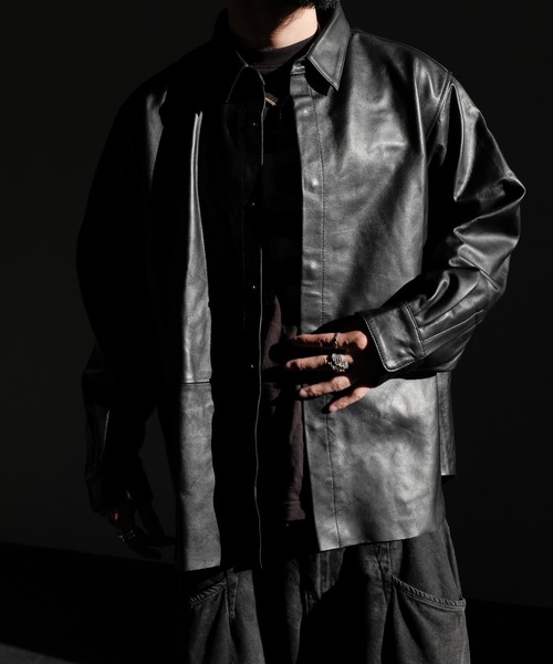 SUNNY SPORTS(サニースポーツ)の「SUNNY SPORTS サニースポーツ / LEATHER SHIRT レザーシャツ(シャツ/ブラウス・メンズ・ブラック/ブラック系1・MEDIUM/LARGE)」の12枚目の写真