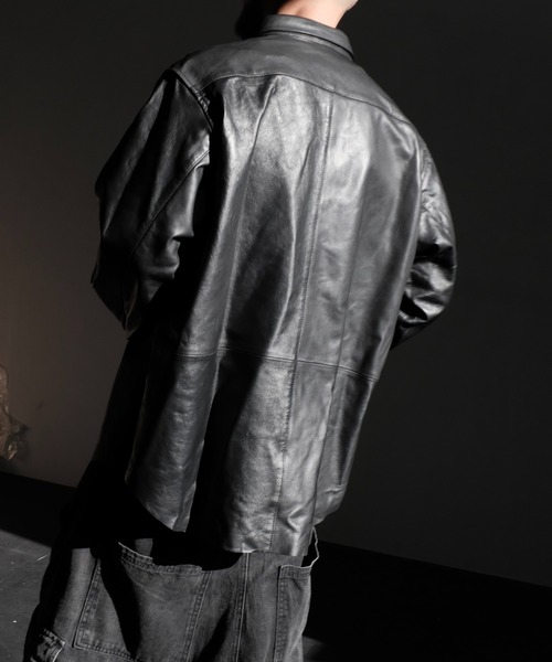 SUNNY SPORTS(サニースポーツ)の「SUNNY SPORTS サニースポーツ / LEATHER SHIRT レザーシャツ(シャツ/ブラウス・メンズ・ブラック/ブラック系1・MEDIUM/LARGE)」の13枚目の写真