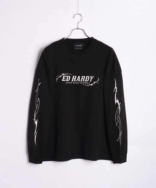 セール】ED HARDY トライバル Tシャツ 長袖（Tシャツ/カットソー）｜Ed