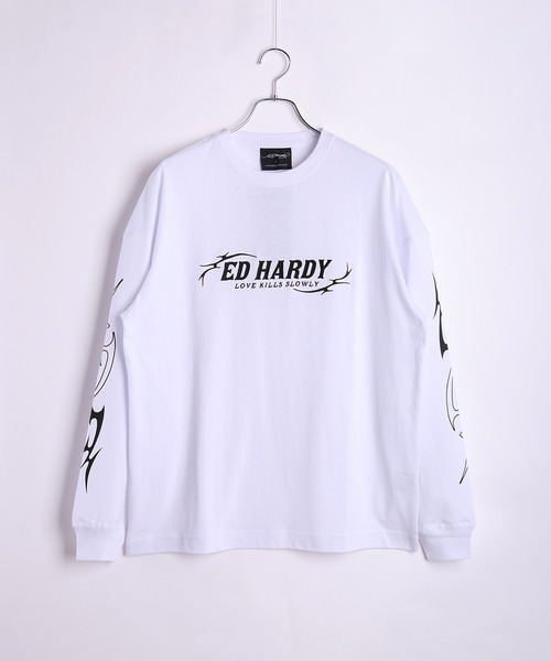 セール】ED HARDY トライバル Tシャツ 長袖（Tシャツ/カットソー）｜Ed