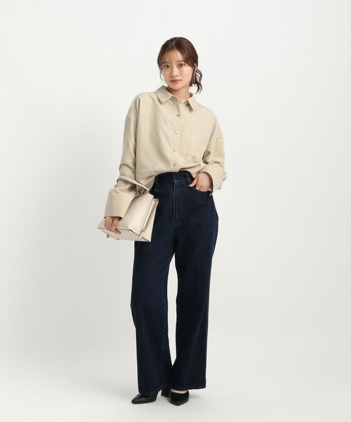 Andemiu(アンデミュウ)の「スウェードライクシャツ587166(シャツ/ブラウス・レディース・チャコールグレー/ブラウン/アイボリー・FREE)」の17枚目の写真