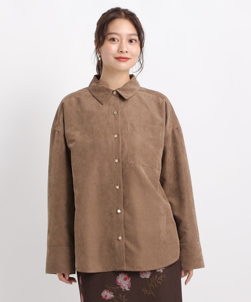 Andemiu(アンデミュウ)の「スウェードライクシャツ587166(シャツ/ブラウス・レディース・チャコールグレー/ブラウン/アイボリー・FREE)」の21枚目の写真