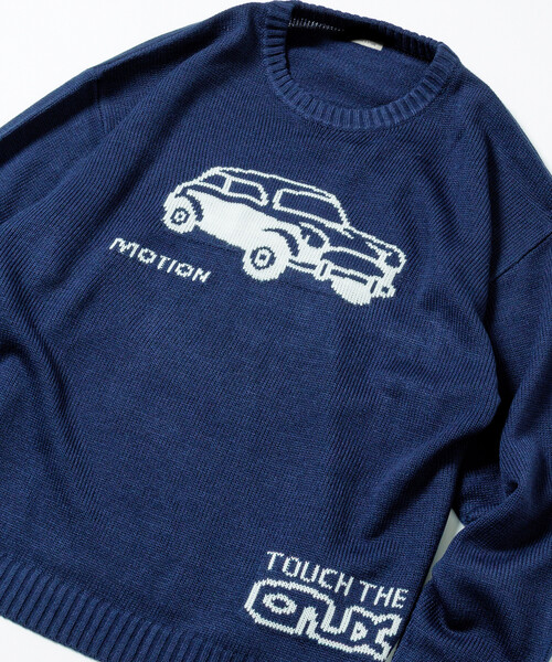 セール】限定展開 リラックスフィット ジャカード クルーネック ニット