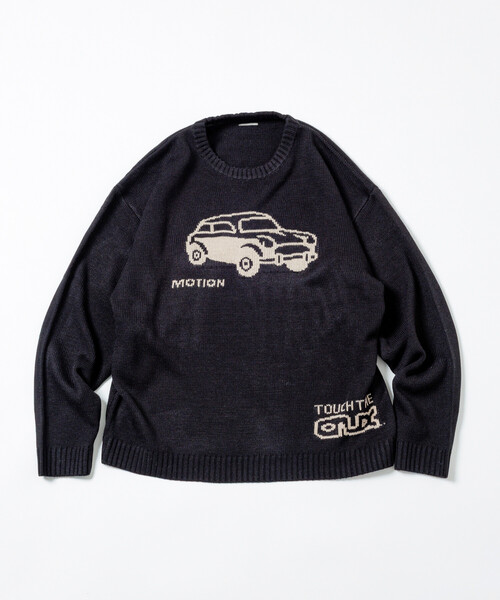 セール】限定展開 リラックスフィット ジャカード クルーネック ニット