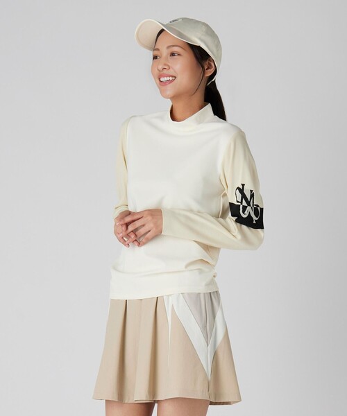 【新品】ユナイテッドアローズ　モックネック ニット オフホワイト セール】ウィメンズ コンビ モックネック ニット（ニット/セーター