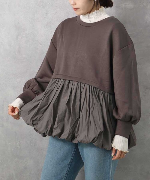Bleu Bleuet（ブルーブルーエ）の「【ZOZO限定】裾バルーンペプラムプルオーバー（その他トップス・レディース・チャコール/ベージュ/アイボリー・FREE）」の11枚目の写真