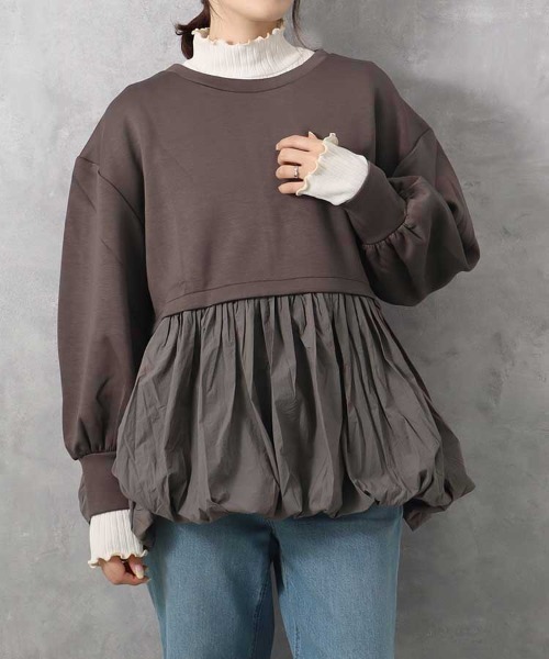 Bleu Bleuet（ブルーブルーエ）の「【ZOZO限定】裾バルーンペプラムプルオーバー（その他トップス・レディース・チャコール/ベージュ/アイボリー・FREE）」の13枚目の写真