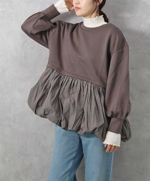 Bleu Bleuet（ブルーブルーエ）の「【ZOZO限定】裾バルーンペプラムプルオーバー（その他トップス・レディース・チャコール/ベージュ/アイボリー・FREE）」の15枚目の写真