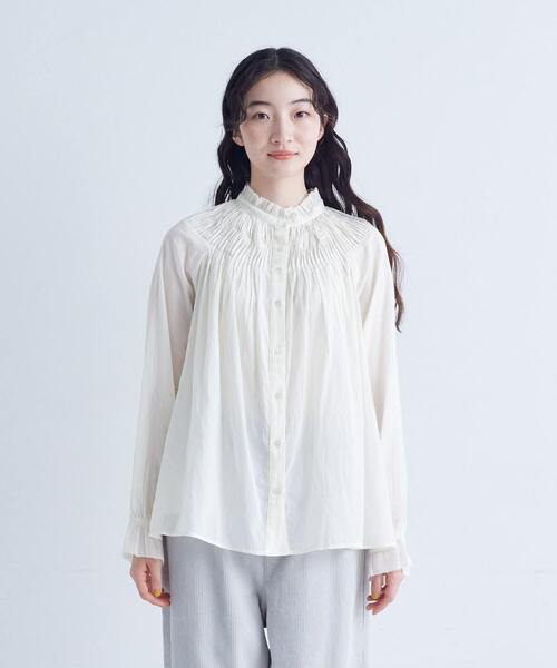 セール】ラウンドタックブラウス（シャツ/ブラウス）｜conges payes