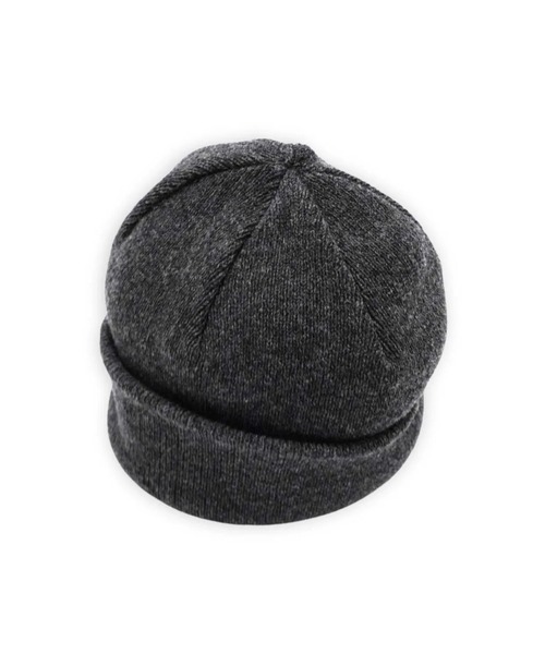 yoko sakamoto（ヨーコサカモト）の「【YOKO SAKAMOTO】 KNIT BIG WATCH CAP - HARD TWIST（ニットキャップ/ビーニー・メンズ・ブラック/チャコールグレー・FREE）」の5枚目の写真