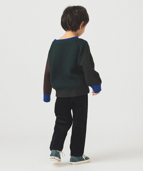 B:MING by BEAMS（ビーミングバイビームス）の「クレイジー ニット プルオーバー 2025FW（90～140cm）（ニット/セーター・キッズ・ベージュ/ダークグリーン・M(110-120)/L(130-140)/S(90-100)）」の13枚目の写真