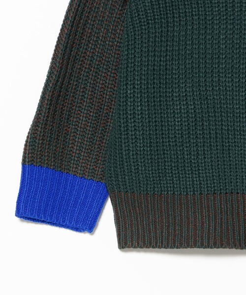 B:MING by BEAMS（ビーミングバイビームス）の「クレイジー ニット プルオーバー 2025FW（90～140cm）（ニット/セーター・キッズ・ベージュ/ダークグリーン・M(110-120)/L(130-140)/S(90-100)）」の19枚目の写真