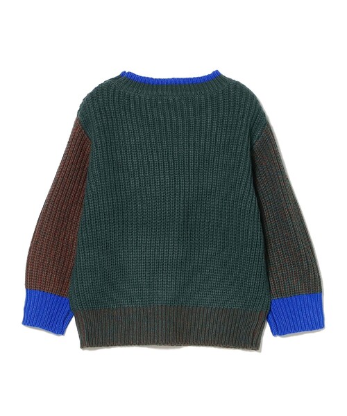 B:MING by BEAMS（ビーミングバイビームス）の「クレイジー ニット プルオーバー 2025FW（90～140cm）（ニット/セーター・キッズ・ベージュ/ダークグリーン・M(110-120)/L(130-140)/S(90-100)）」の20枚目の写真