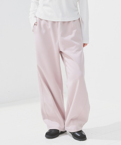 Honeys（ハニーズ）の「スウェットカーブパンツ（スウェットパンツ・レディース・杢グレー/ブラック/ピンク/チャコール・SS/S/M/LL/L）」の4枚目の写真