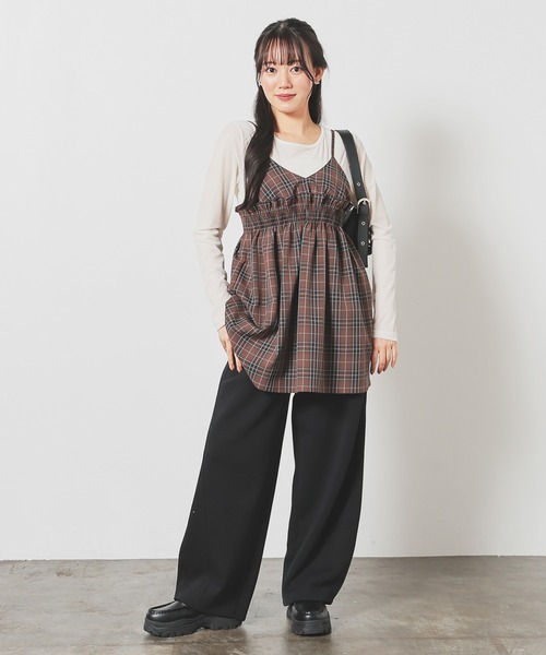 Honeys（ハニーズ）の「スウェットカーブパンツ（スウェットパンツ・レディース・杢グレー/ブラック/ピンク/チャコール・SS/S/M/LL/L）」の5枚目の写真