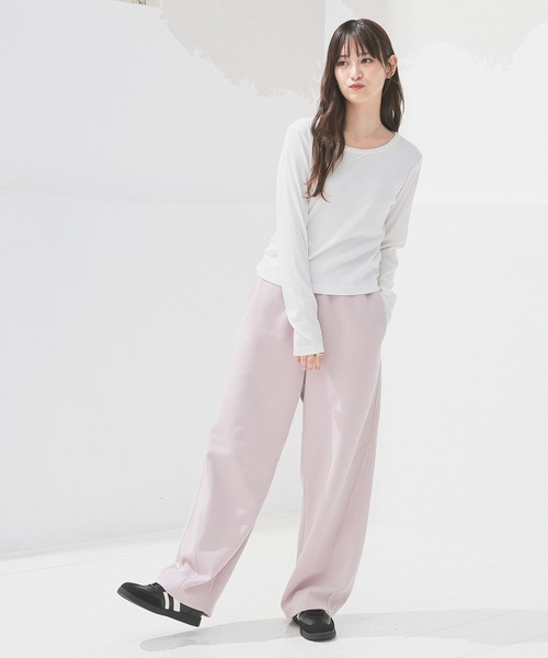 Honeys（ハニーズ）の「スウェットカーブパンツ（スウェットパンツ・レディース・杢グレー/ブラック/ピンク/チャコール・SS/S/M/LL/L）」の10枚目の写真