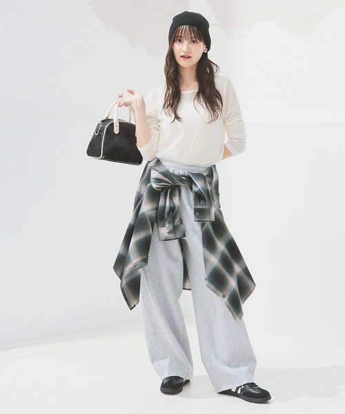 Honeys（ハニーズ）の「スウェットカーブパンツ（スウェットパンツ・レディース・杢グレー/ブラック/ピンク/チャコール・SS/S/M/LL/L）」の13枚目の写真