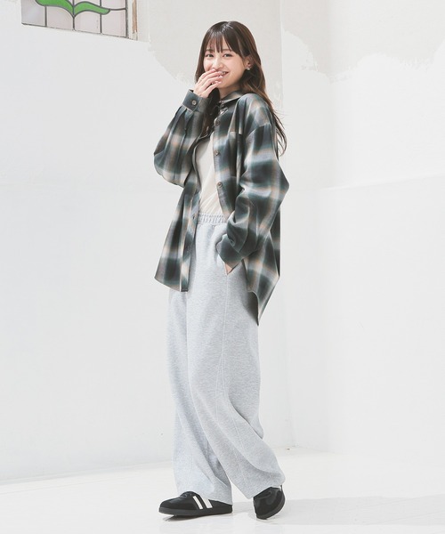 Honeys（ハニーズ）の「スウェットカーブパンツ（スウェットパンツ・レディース・杢グレー/ブラック/ピンク/チャコール・SS/S/M/LL/L）」の15枚目の写真