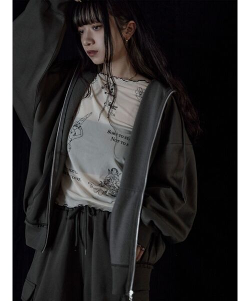 MURUA（ムルーア）の「Sarah×MURUAタトゥーライクシアートップス（Tシャツ/カットソー・レディース・アイボリー/ブラック・FREE）」の14枚目の写真