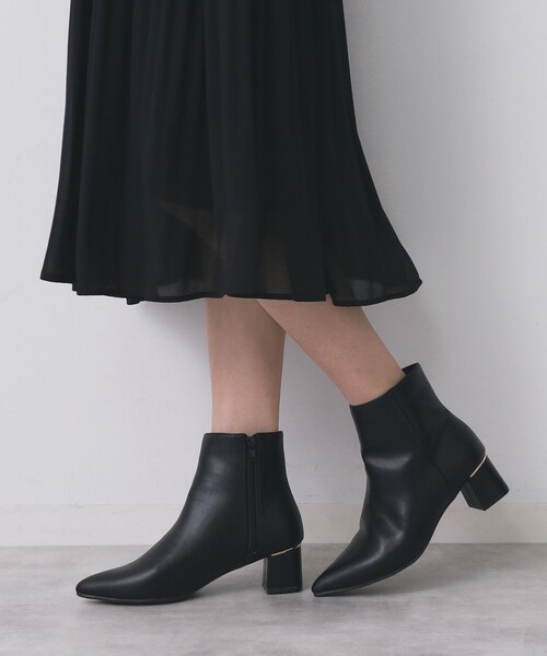 index（インデックス）の「【抗菌防臭】レザー調スムースショートブーツ（ブーツ・レディース・ブラック/ベージュ・03/02/01）」の14枚目の写真