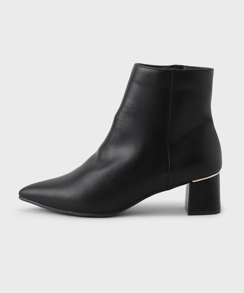 index（インデックス）の「【抗菌防臭】レザー調スムースショートブーツ（ブーツ・レディース・ブラック/ベージュ・03/02/01）」の5枚目の写真