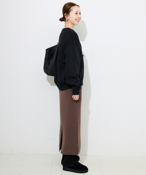 SLOBE IENA(スローブイエナ)の「《セットアップ対応可/追加》ウォッシャブルスムースニットスカート(スカート・レディース・ブラック/ブラウン・38/40)」の6枚目の写真