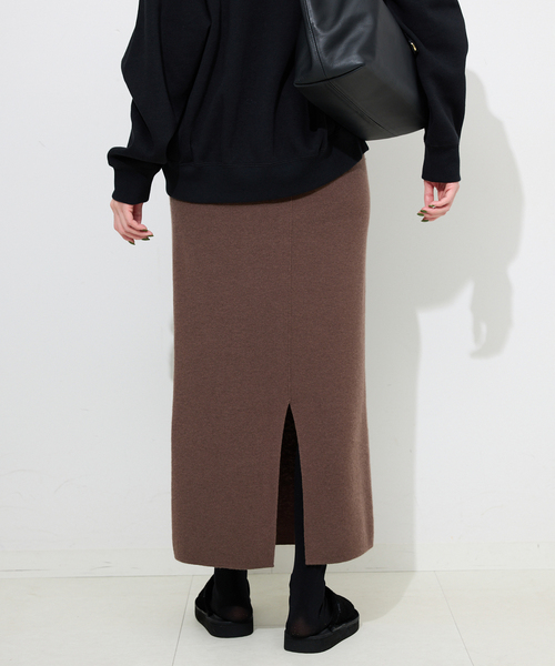SLOBE IENA(スローブイエナ)の「《セットアップ対応可/追加》ウォッシャブルスムースニットスカート(スカート・レディース・ブラック/ブラウン・38/40)」の12枚目の写真