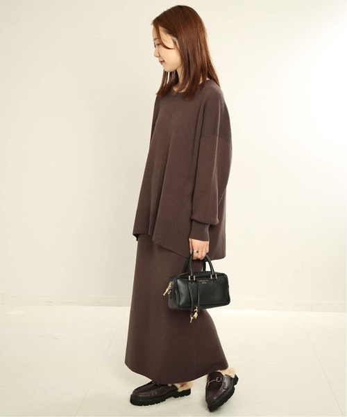 SLOBE IENA(スローブイエナ)の「《セットアップ対応可/追加》ウォッシャブルスムースニットスカート(スカート・レディース・ブラック/ブラウン・38/40)」の13枚目の写真