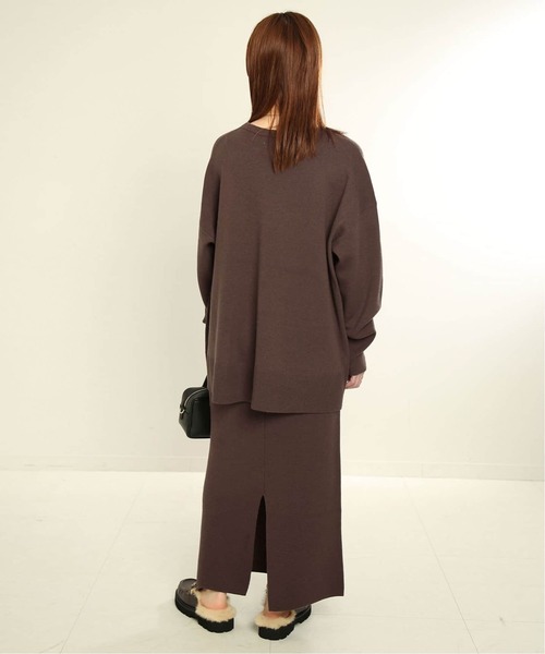 SLOBE IENA(スローブイエナ)の「《セットアップ対応可/追加》ウォッシャブルスムースニットスカート(スカート・レディース・ブラック/ブラウン・38/40)」の14枚目の写真