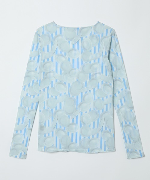 soduk（スドーク）の「dish mesh t-shirt（Tシャツ/カットソー・レディース・ブルー・ONE SIZE）」の2枚目の写真