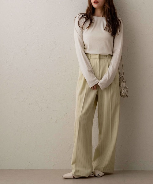 NOAHL(ノアル)の「【NOAHL】ラメリブロンT(Tシャツ/カットソー・レディース・グリーン系/チャコール/オフホワイト/ブラウン系・FREE)」の6枚目の写真