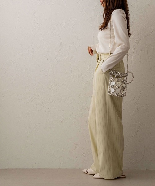 NOAHL(ノアル)の「【NOAHL】ラメリブロンT(Tシャツ/カットソー・レディース・グリーン系/チャコール/オフホワイト/ブラウン系・FREE)」の10枚目の写真