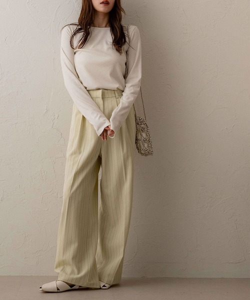 NOAHL(ノアル)の「【NOAHL】ラメリブロンT(Tシャツ/カットソー・レディース・グリーン系/チャコール/オフホワイト/ブラウン系・FREE)」の11枚目の写真