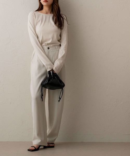 NOAHL(ノアル)の「【NOAHL】ラメリブロンT(Tシャツ/カットソー・レディース・グリーン系/チャコール/オフホワイト/ブラウン系・FREE)」の13枚目の写真