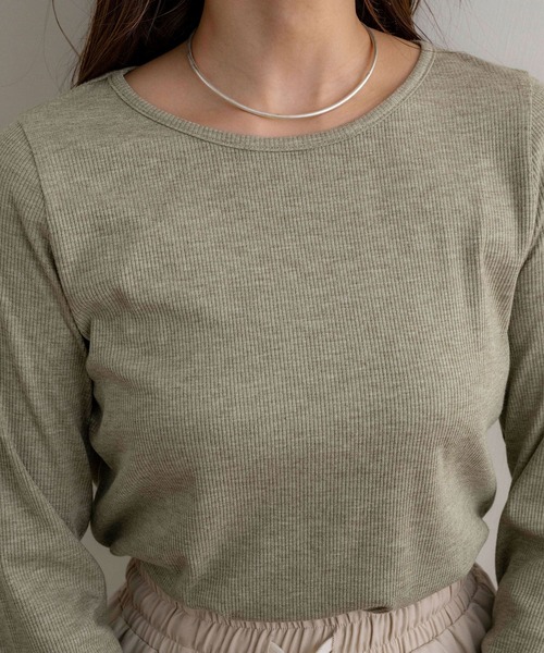 NOAHL(ノアル)の「【NOAHL】ラメリブロンT(Tシャツ/カットソー・レディース・グリーン系/チャコール/オフホワイト/ブラウン系・FREE)」の21枚目の写真