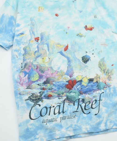 LABORATORY R(ラボラトリーアール)の「【USED】90's LIQUID BLUE “Coral Reef Aquatic Paradise” タイダイ アニマル Tシャツ USA製(Tシャツ/カットソー・メンズ・ブルー・LARGE)」の3枚目の写真
