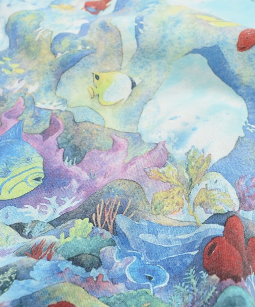 LABORATORY R(ラボラトリーアール)の「【USED】90's LIQUID BLUE “Coral Reef Aquatic Paradise” タイダイ アニマル Tシャツ USA製(Tシャツ/カットソー・メンズ・ブルー・LARGE)」の4枚目の写真
