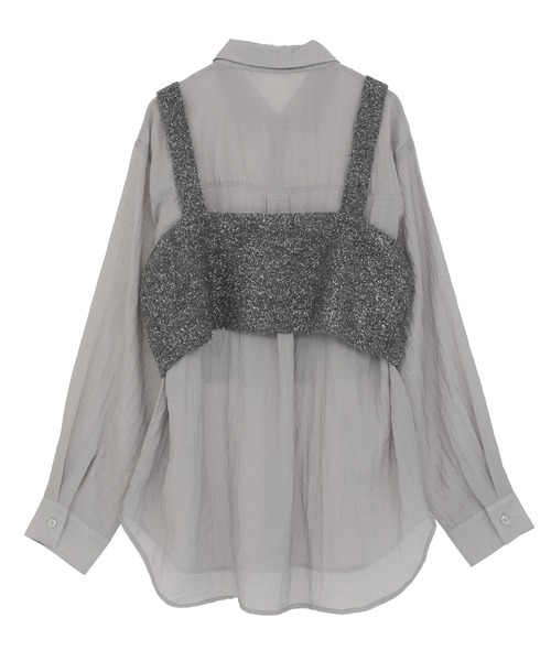 Green　Parks（グリーンパークス）の「SET2点ラメシャギービスチェ+シャツ（シャツ/ブラウス・レディース・ホワイト系その他2/チャコールグレー/ブラウン・FREE）」の20枚目の写真