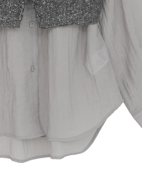 Green　Parks（グリーンパークス）の「SET2点ラメシャギービスチェ+シャツ（シャツ/ブラウス・レディース・ホワイト系その他2/チャコールグレー/ブラウン・FREE）」の17枚目の写真