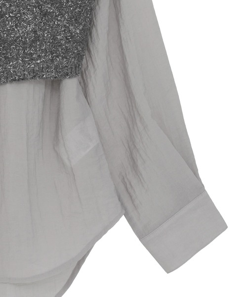 Green　Parks（グリーンパークス）の「SET2点ラメシャギービスチェ+シャツ（シャツ/ブラウス・レディース・ホワイト系その他2/チャコールグレー/ブラウン・FREE）」の16枚目の写真