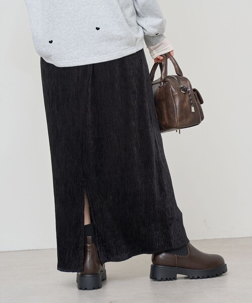coen（コーエン）の「楊柳ベロアナロースカート（スカート・レディース・ダークグレー/マスタード/ブラック・L/M）」の5枚目の写真