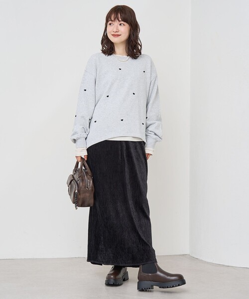 coen（コーエン）の「楊柳ベロアナロースカート（スカート・レディース・ダークグレー/マスタード/ブラック・L/M）」の7枚目の写真