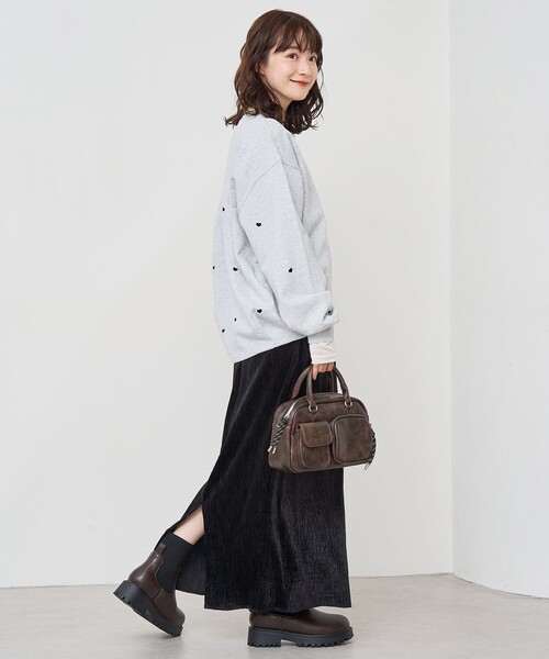 coen（コーエン）の「楊柳ベロアナロースカート（スカート・レディース・ダークグレー/マスタード/ブラック・L/M）」の12枚目の写真