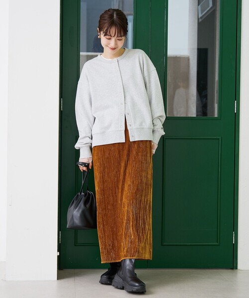 coen（コーエン）の「楊柳ベロアナロースカート（スカート・レディース・ダークグレー/マスタード/ブラック・L/M）」の16枚目の写真