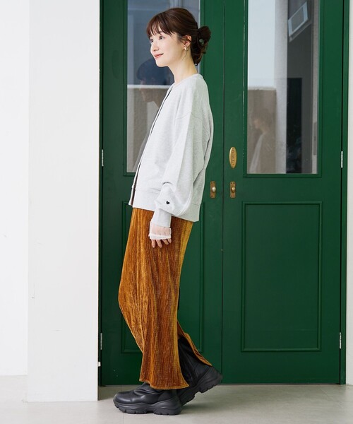 coen（コーエン）の「楊柳ベロアナロースカート（スカート・レディース・ダークグレー/マスタード/ブラック・L/M）」の20枚目の写真